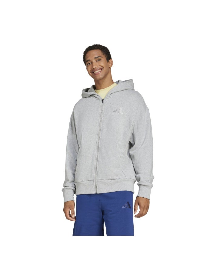 Adidas Adidas M A Szn Ft Fz Grey Hooded Track Top Track Tops For Men - Image 2