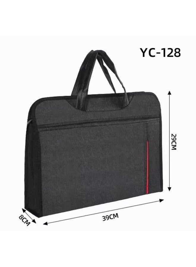 HELPS حقيبة مستندات ساتشل A4 مخصصة بسعة كبيرة حقيبة مستندات متعددة الوظائف قماش أكسفورد بسحاب مزدوج حقيبة مؤتمرات المعلومات - Image 1