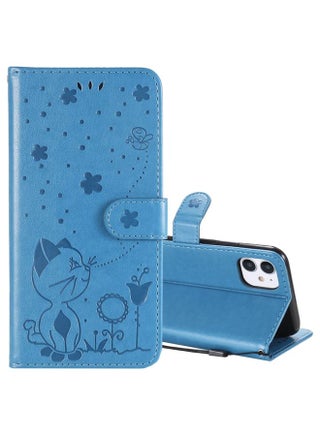 Case Cover For iPhone 11 Cat Bee Embossing Pattern Shockproof Horizontal Flip Leather Case with Holder & Card Slots & Wallet Blue - pzsku/Z383E7E37CB203953C0BCZ/45/_/1712359482/77f199bc-9ca2-4cd6-9a86-c9264d0fb102