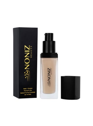 Noniz Beauty Flawless Face Makeup - Waterproof Liquid Foundation - Medium to Full Coverage-Matte Finishing Makeup Look - Oil Absorbing - Vegan Formula- Cruelty-Free Makeup 40 ml - pzsku/Z383E8310592D51604A7FZ/45/1746391912/6d1b7047-fb16-4138-b355-52cd054105b1