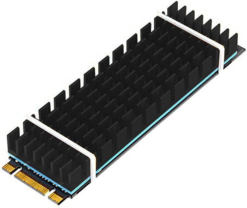 Tobo مبددات حرارة من الألمنيوم لمبردات M.2 SSD، زعانف تبريد PCIE M.2 SSD لأجهزة الكمبيوتر المحمولة، وسادات تبديد الحرارة السيليكونية + الملحقات المضمنة TD-1036PC (عبوة من 2، أسود) - Image 4
