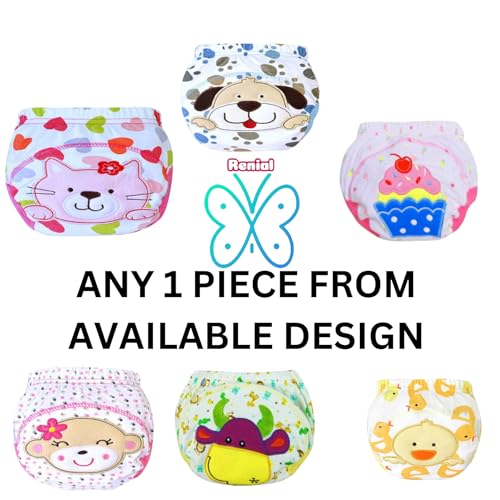 RENIAL Underpants for Kids | Soft Cotton, Waterproof Lining | Reusable, Multi Printed | Large Size, 3 Pack - Image 2