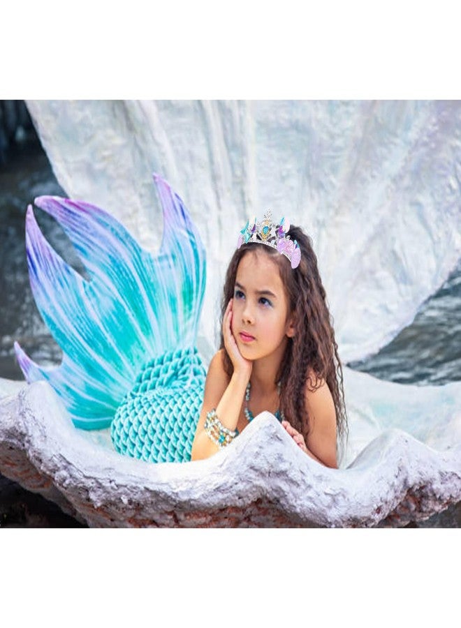YARIEW Mermaid Birthday Party Decorations - Crown, Sash, and Tiara for Girls and Women - Image 3