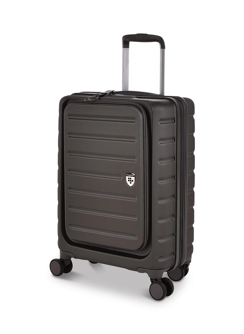 MAGELLAN Magellan ABS Luggage, Carry On Cabin Size, Hard Trolley Travel Bag with Front Open Pockets for Laptop, USB Type C Ports, TSA Lock and 4 Double Spinner Wheels, 20 Inch, CTH0043S-20