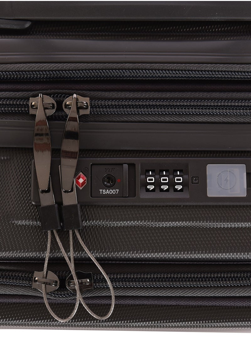 MAGELLAN - Magellan ABS Luggage, Carry On Cabin Size, Hard Trolley Travel Bag with Front Open Pockets for Laptop, USB Type C Ports, TSA Lock and 4 Double Spinner Wheels, 20 Inch, CTH0043S-20 - Image 1