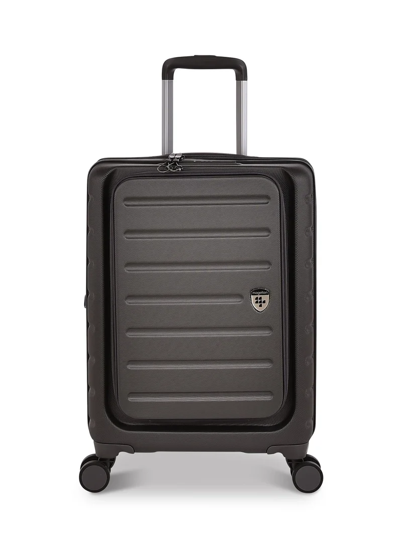 MAGELLAN Magellan ABS Luggage, Carry On Cabin Size, Hard Trolley Travel Bag with Front Open Pockets for Laptop, USB Type C Ports, TSA Lock and 4 Double Spinner Wheels, 20 Inch, CTH0043S-20
