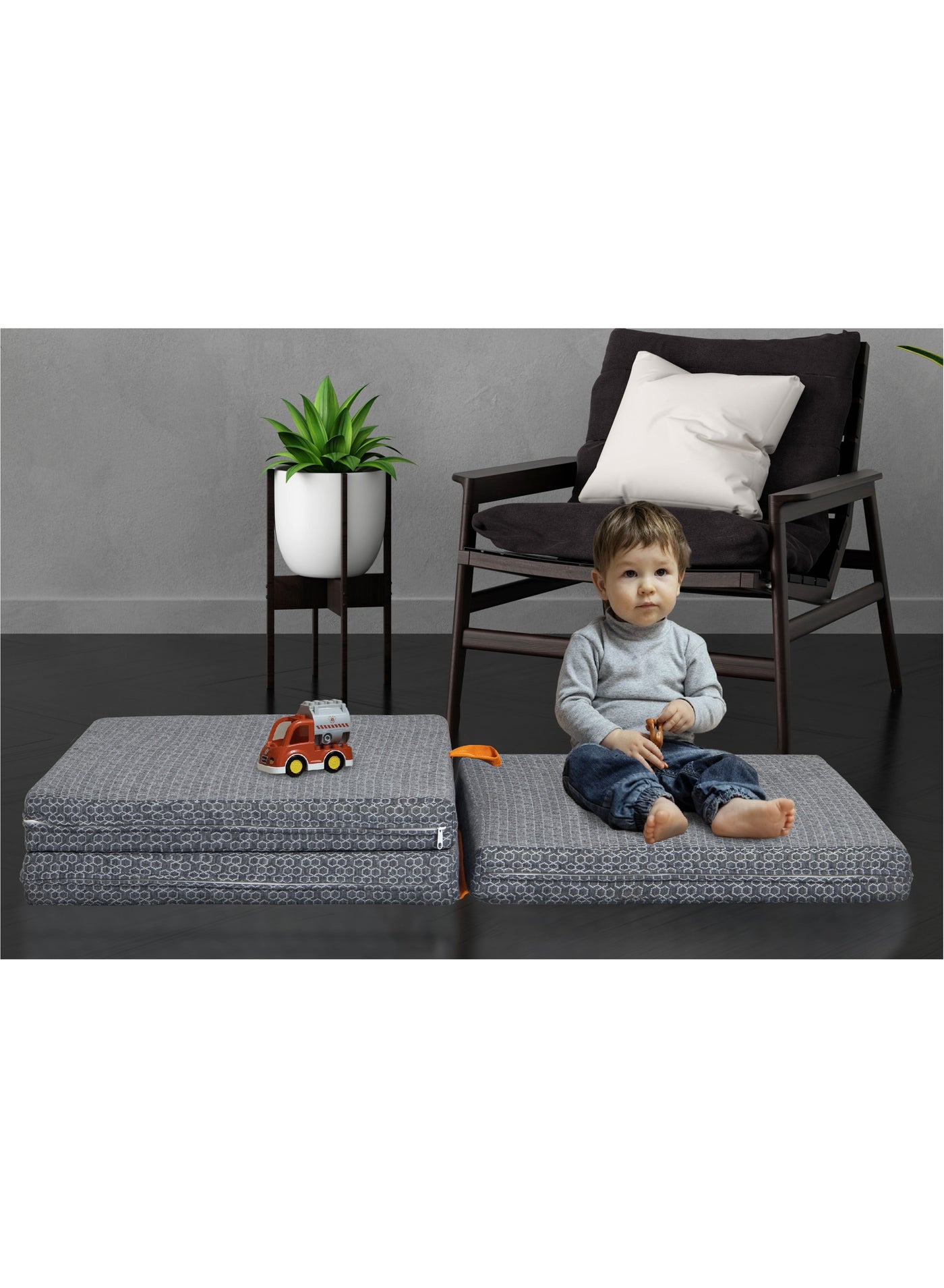 COMFY 180 X 90 X 7CM PREMIUM COLLECTION MEDICATED PORTABLE GREY FOLDING MATTRESS