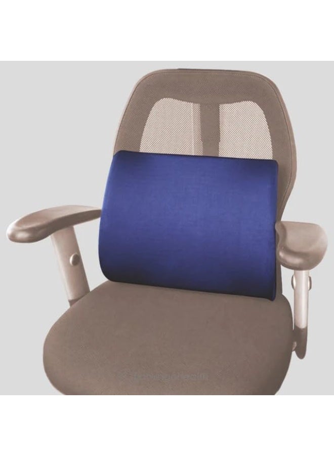 Flamingo Orthopedic Backrest Pillow | Memory Foam Back Rest Cushion for Pain Relief | Lumbar Support Backrest Cushion for Office Chairs & Cars| Small | Blue - Image 1
