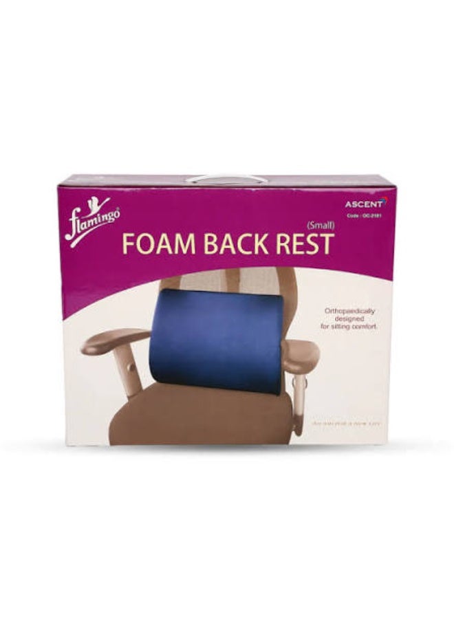 Flamingo Orthopedic Backrest Pillow | Memory Foam Back Rest Cushion for Pain Relief | Lumbar Support Backrest Cushion for Office Chairs & Cars| Small | Blue - Image 2