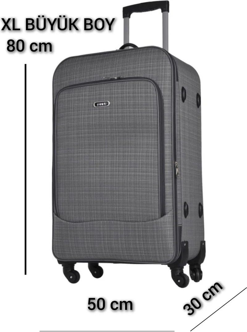 اسبويك Unisex Bellows Large Size Fabric Luggage Suitcase
