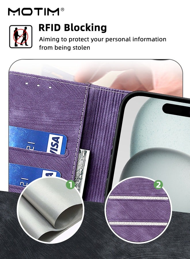 Motim iPhone 15 Pro Max Case, 6.7 Inch Premium Flip Leather Protection Anti-Drop Wallet Phone Case with Card Holder, Protective Stand Case Cover for iPhone 15 Pro Max  - Image 3