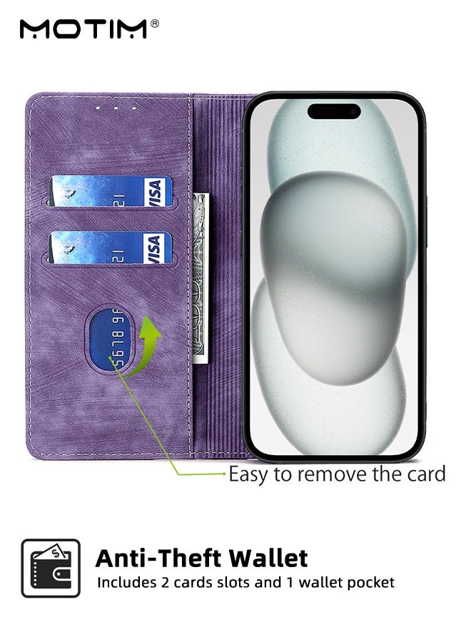 Motim iPhone 15 Pro Max Case, 6.7 Inch Premium Flip Leather Protection Anti-Drop Wallet Phone Case with Card Holder, Protective Stand Case Cover for iPhone 15 Pro Max  - Image 2