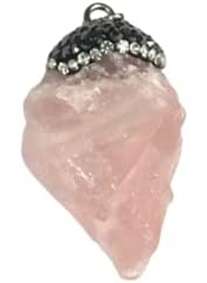 Elegant Natural Rose Quartz Gemstone Pendant - Image 2