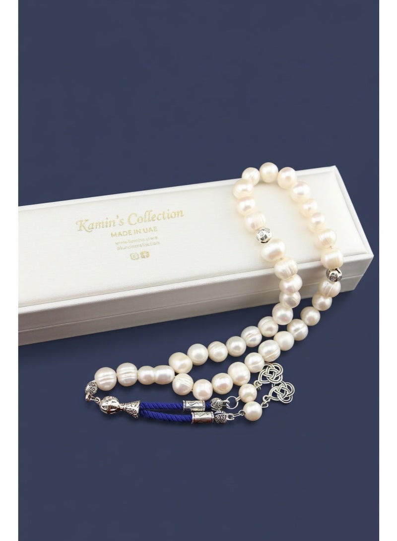 Kamins Collection Pearl Tasbih/ Double Blue Tassel - Image 1