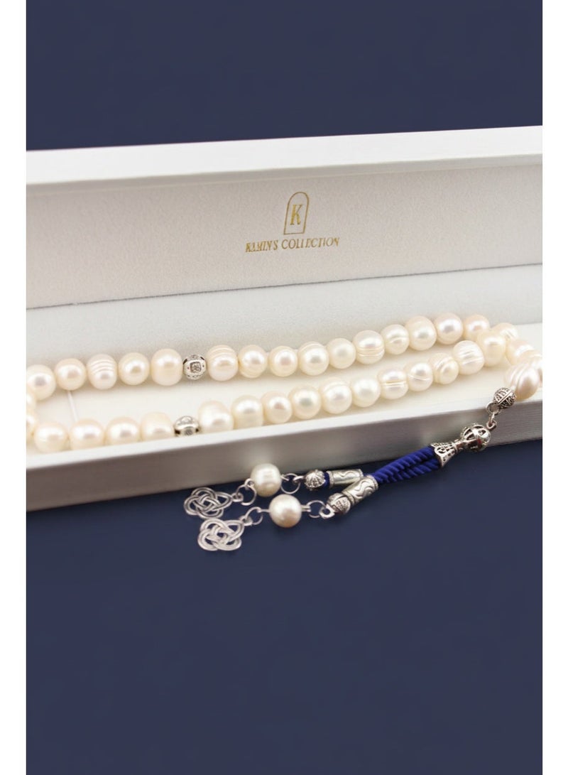 Kamins Collection Pearl Tasbih/ Double Blue Tassel - Image 2
