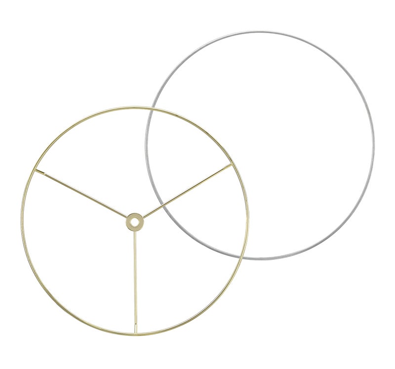 Aspen Creative 2010111 Metal DIY Drum Lamp Shade Strong Ring US Style Spider that Connects to Lamp Harp Top RingBrass PlatedBottom RingGalvanized 8 Diameter Ring