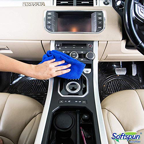 SOFTSPUN Microfiber Cloth for Car 340 GSM 40X60cms 2 Pcs Blue! Extra Thick Microfiber Cleaning Cloths Perfect for Bike, Auto, Cars Both Interior and Exterior. - Image 5
