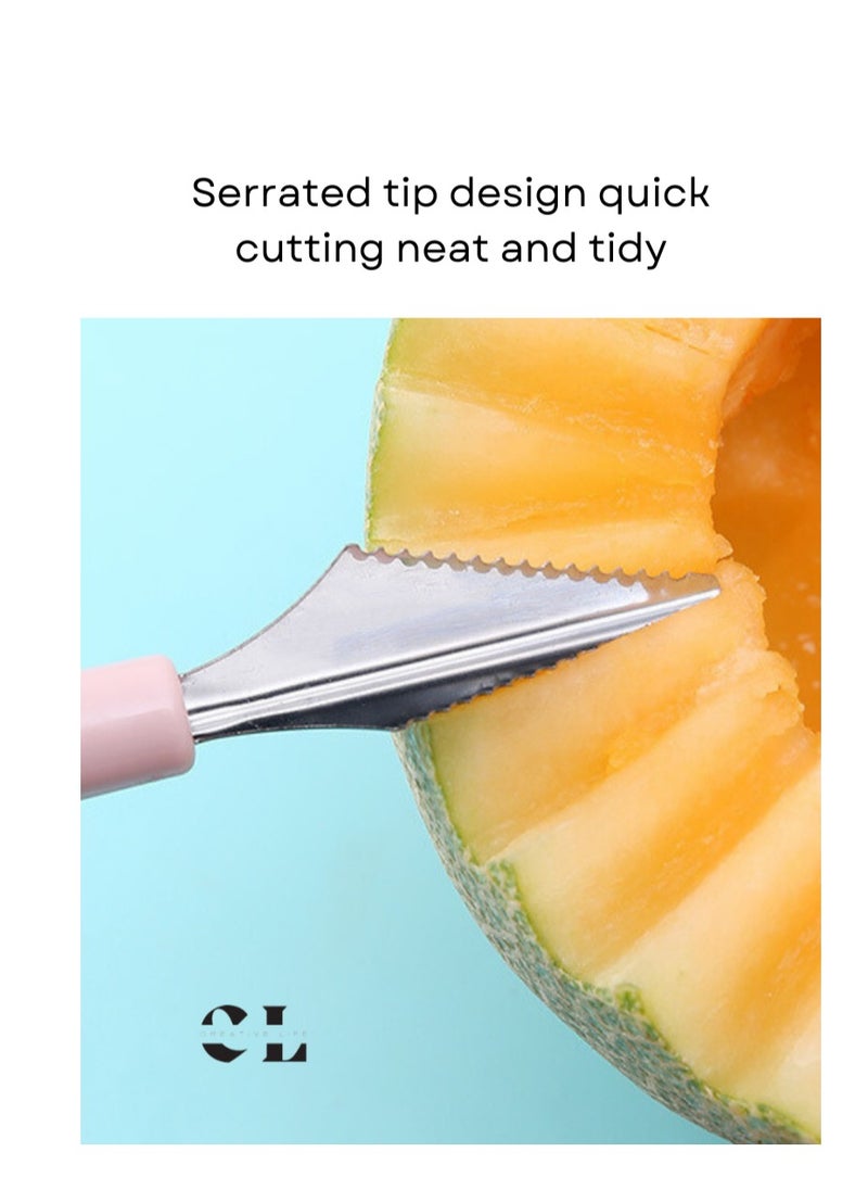 CREATIVE LIFE - Set of 3 Melon Scoop Fruit Spoon Ice Cream Sorbet Stainless Steel Fruit Tool Kitchen Accessories Gadgets 3 Colors Melon Baller - Image 1