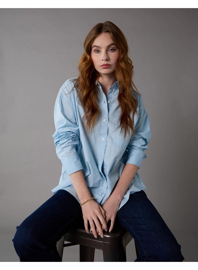 American Eagle AE Perfect Button-Up Shirt - Image 1