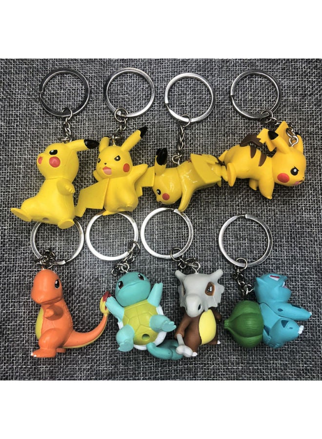 Pokemon Pet Elf Pokemon Royal Three Small Fire Dragon Jenny Turtle Keychain Pendant Jewelry Doll-Color:Positive Position Seed-Height:3.5cm