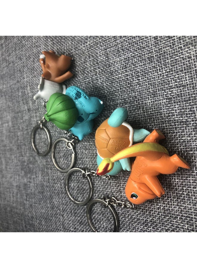Pokemon Pet Elf Pokemon Royal Three Small Fire Dragon Jenny Turtle Keychain Pendant Jewelry Doll-Color:Positive Position Seed-Height:3.5cm