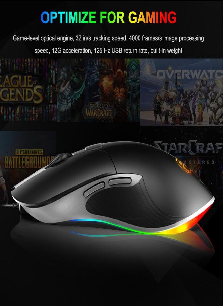 Eckek - iMICE X6 High Configuration USB Wired Gaming Mouse Computer Gamer 6400 3200 DPI Optical Mice for Laptop PC Game Mouse - Image 1