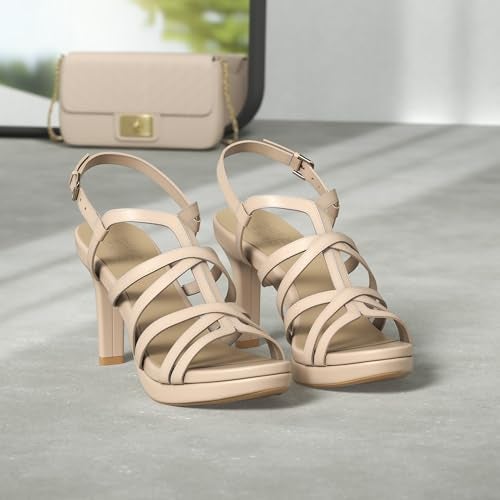 Naturalizer Women's Baylor Heeled Sandal Crème Brulee Beige 8 W - Image 2