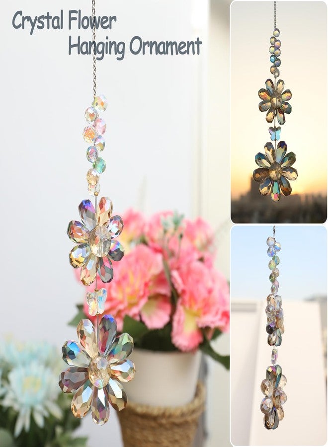 PEDOBO Crystal Flower Suncatcher Hanging Ornament, Rainbow Maker Window Sun Catcher Indoor Outdoor Patio Garden Decor (Deep Multicolor) - Image 4