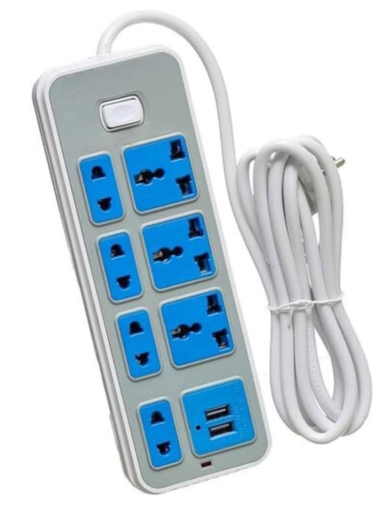 Generic Electricity Subscriber - 7 Ports - 2Usb  Max 2500w- 10A White  - Image 3