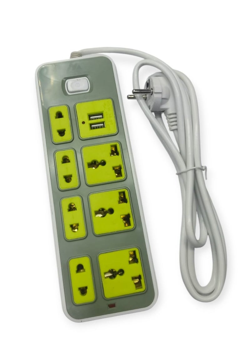 Generic Electricity Subscriber - 7 Ports - 2Usb  Max 2500w- 10A White  - Image 2