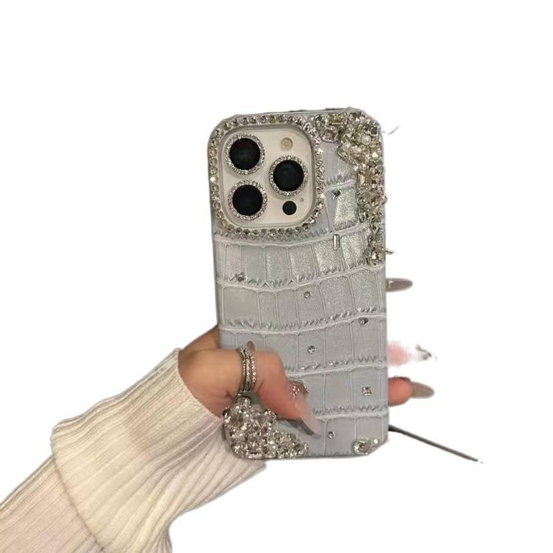 MS Protective Case, Crocodile Leather Texture, Drop Protection, Shockproof Cover for iPhone 16 / 16 Plus / 16 Pro / 16 Pro Max, Crocodile Texture Black Leather Texture - Image 2
