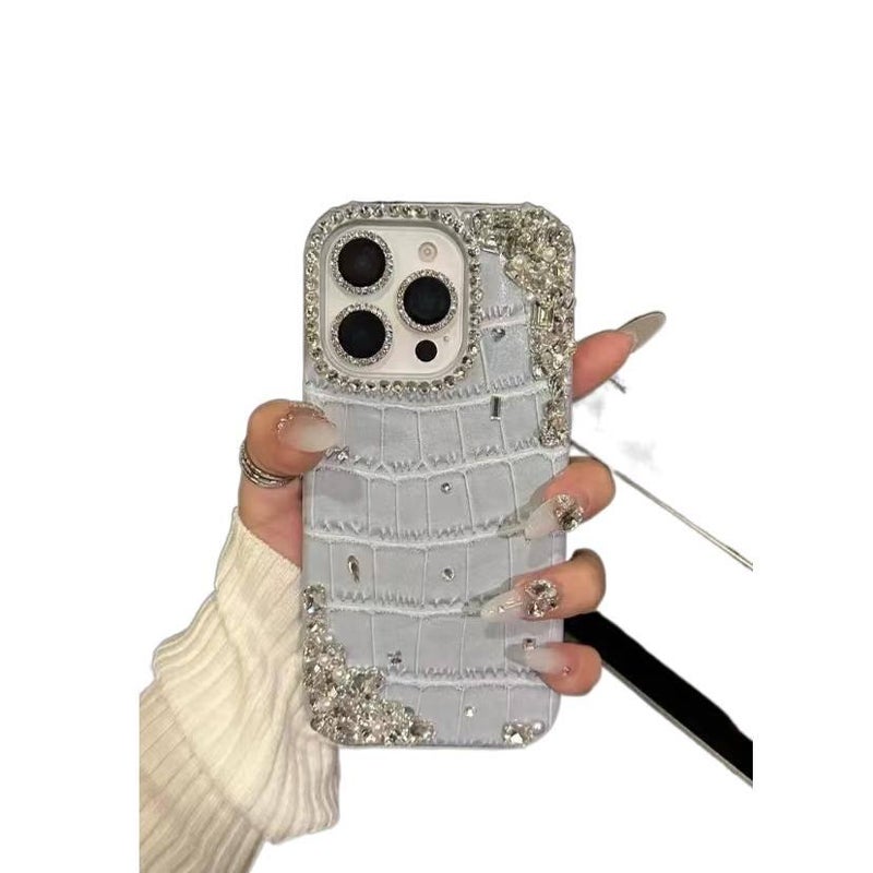 MS Protective Case, Crocodile Leather Texture, Drop Protection, Shockproof Cover for iPhone 16 / 16 Plus / 16 Pro / 16 Pro Max, Crocodile Texture Black Leather Texture - Image 4