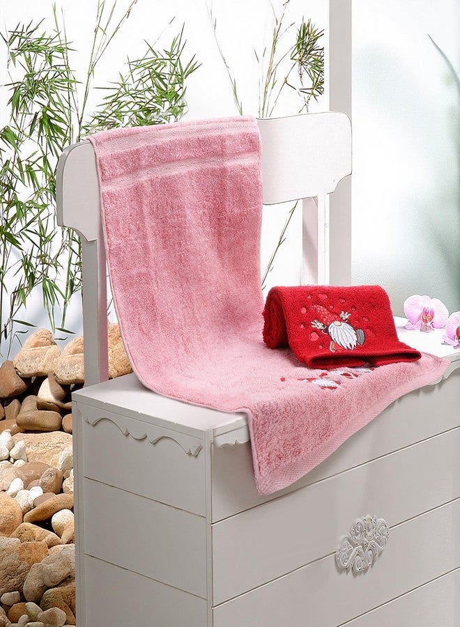 Mindsoft 3 Pack Valentine's Day Bath Towels Gnome Heart Embroidered Cotton Soft Absorbent Bathroom Hand Towels Red Heart Love Decorative Valentine Bathroom Decor for Housewarming Gift, 13.7 "x 29.5" - Image 5