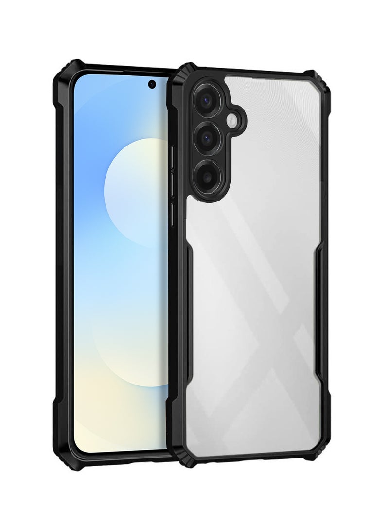 Wtech Samsung Galaxy S25 FE 5G 2025 Hybrid TPU Silicone with Raised Armour Bumpers Slim Case Cover (MCAPSA) - Clear/Black - Image 1