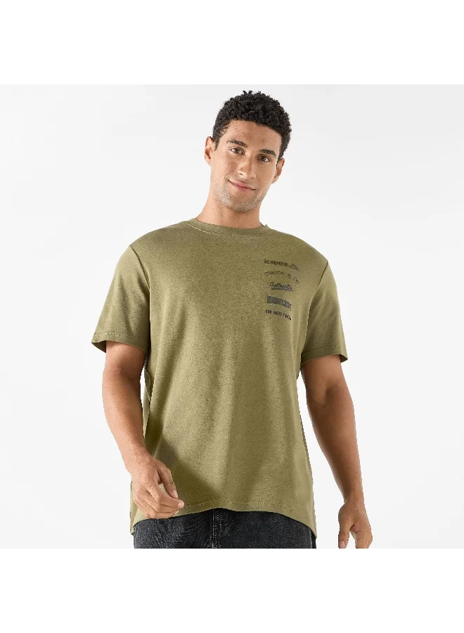 Kappa Kappa Logo Print Crew Neck T-shirt with Short Sleeves