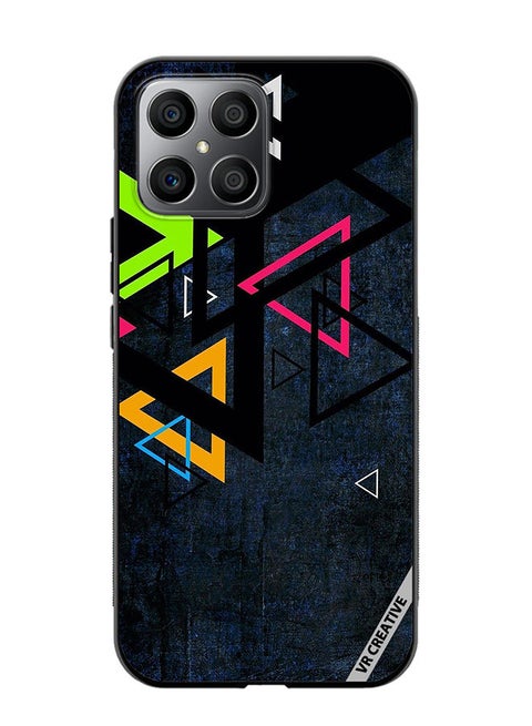 Protective Case Cover For Honor X8 Multiple Triangle Design Multicolour