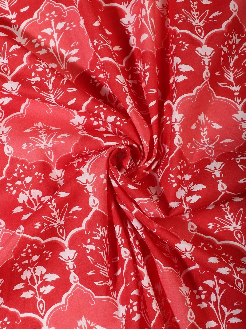 AKS Red Cotton Fabric for Crafting