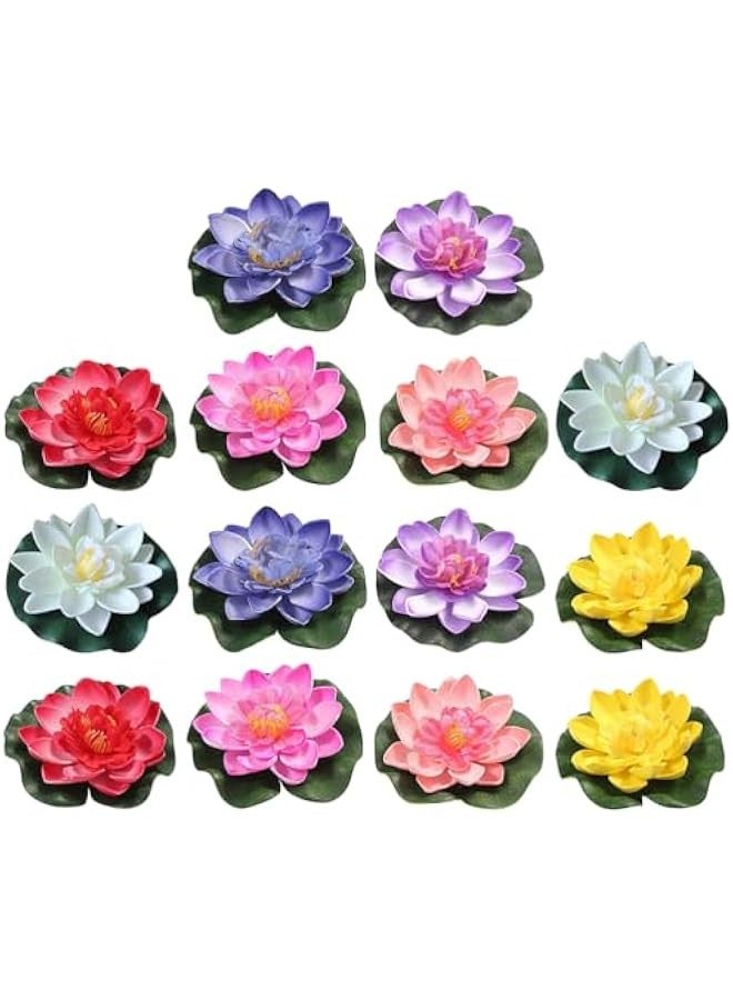ماركة غير محددة Toyvian 14Pcs Artificial Floating Foam Pond Plants Floating Pool Lights Dancing Stage Props Simulated Floating Flowers for Pool Home Decor(Random Color)  - Image 1