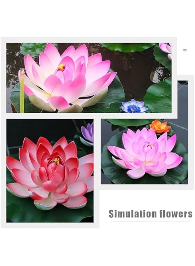 ماركة غير محددة Toyvian 14Pcs Artificial Floating Foam Pond Plants Floating Pool Lights Dancing Stage Props Simulated Floating Flowers for Pool Home Decor(Random Color)  - Image 3
