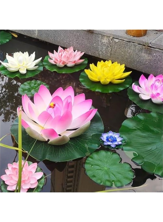 ماركة غير محددة Toyvian 14Pcs Artificial Floating Foam Pond Plants Floating Pool Lights Dancing Stage Props Simulated Floating Flowers for Pool Home Decor(Random Color)  - Image 5