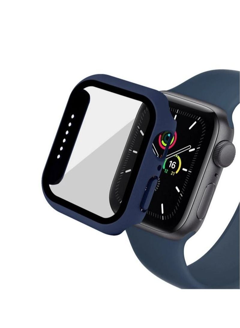 TWEGGON - iWatch 9/8/7 Case 45mm, Protection Case with Tempered Glass Case for Apple Watch 9/8/7 45mm Dark Blue - Image 1
