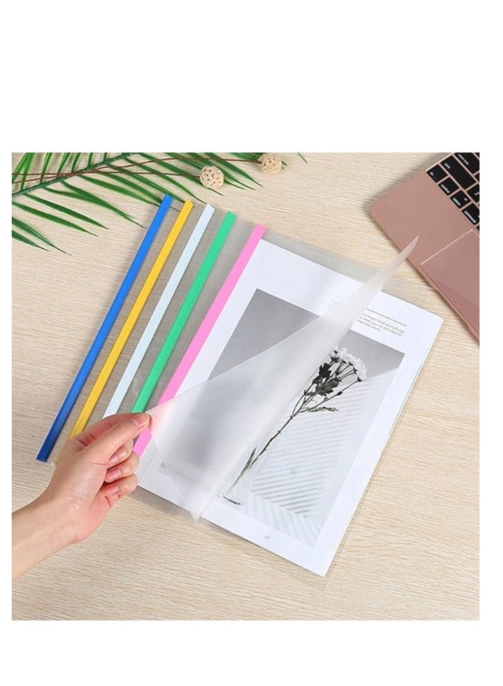 Libra File Folder, 10pcs Clear Sliding Bar Folder Report Covers for Office School A4 Paper Resume Presentations,10pcs 5 color - Image 2
