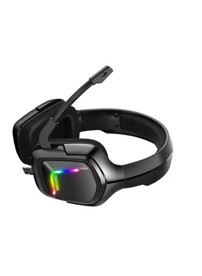 onikuma Over-Ear LED Wired K20 Gaming Headphones with Mic for PS4/PS5/Xbox One/X Series/Switch/PC, Premium Sound Quality, Noise-Canceling, Comfortable Design, Customizable RGB Lights for Immersive Gaming Experience.  - Image 3