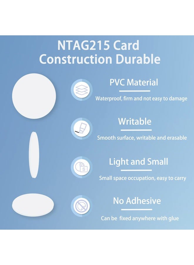 BABIQT 12 PCS NFC Tags Ntag215 Cards Rewritable 215 Tag 30mm Coins Compatible With Android and All NFC-Enabled Smartphones - Image 2