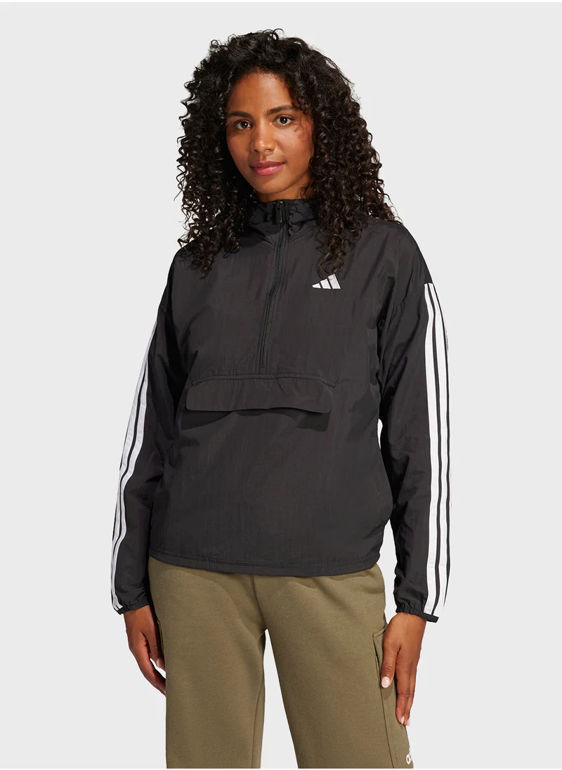 Adidas Essential 3 Stripe Lifestyle Woven Windbreaker Jacket