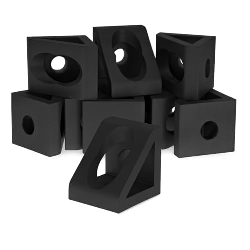 80/20 8020 4132 10 Series 2 Hole Aluminum Inside Corner Gusset L Bracket for 8020 Extruded Aluminum Extrusion Heavy Duty Angle Bracket Black Anodize 10 - Image 1