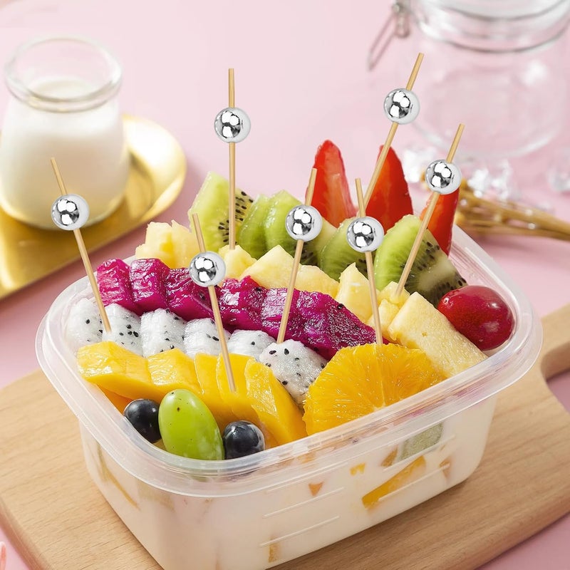 AIPNUN Cocktail Picks, 100PCS Toothpicks for Appetizers, Appetizing Skewers for Charcuterie Fruits and Party Decoration - 4.7 inch - Image 3