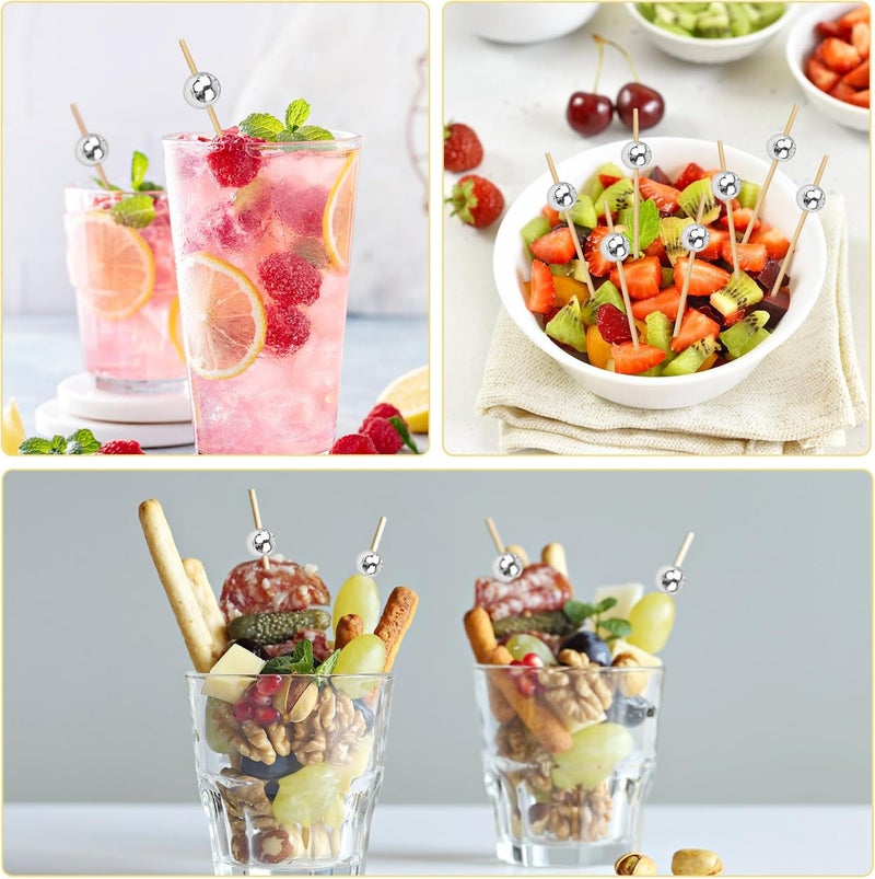 AIPNUN Cocktail Picks, 100PCS Toothpicks for Appetizers, Appetizing Skewers for Charcuterie Fruits and Party Decoration - 4.7 inch - Image 5