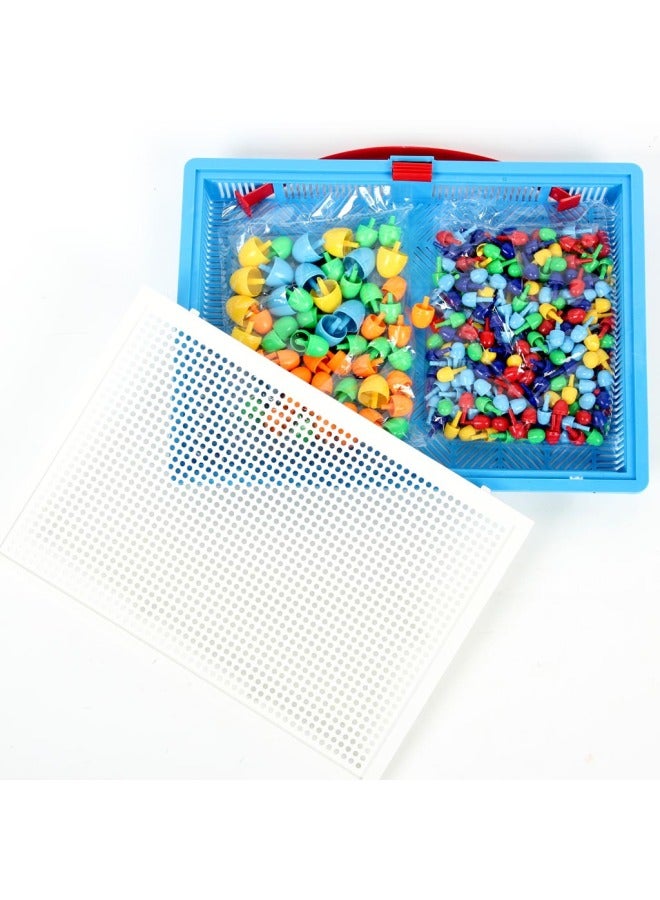Special Offer Mushroom Nail Children's Puzzle Toy Early Education Intelligence Teaching Aids About 296 Pieces 2-3-5 Years Old-Color:296 Mushroom Nails Suit  - Image 4