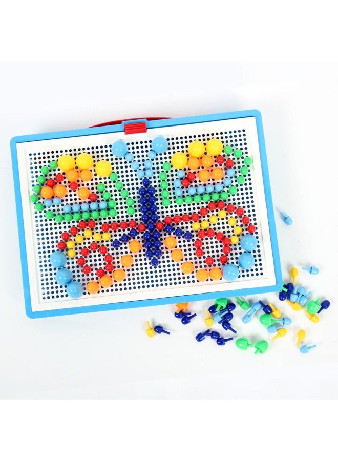 Special Offer Mushroom Nail Children's Puzzle Toy Early Education Intelligence Teaching Aids About 296 Pieces 2-3-5 Years Old-Color:296 Mushroom Nails Suit  - Image 3